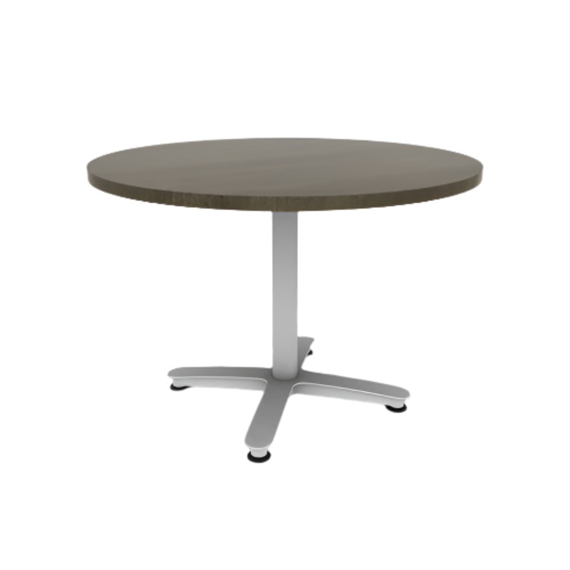 Proof 42″ Dia Round Pedestal Cafe Table with Cast Iron Arched Base Solid Wood Top