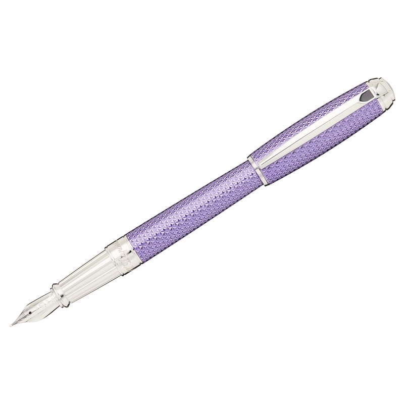 S.T. Dupont Line D Large Fountain Pen – Firehead Guilloche Lilac Extra-Fine