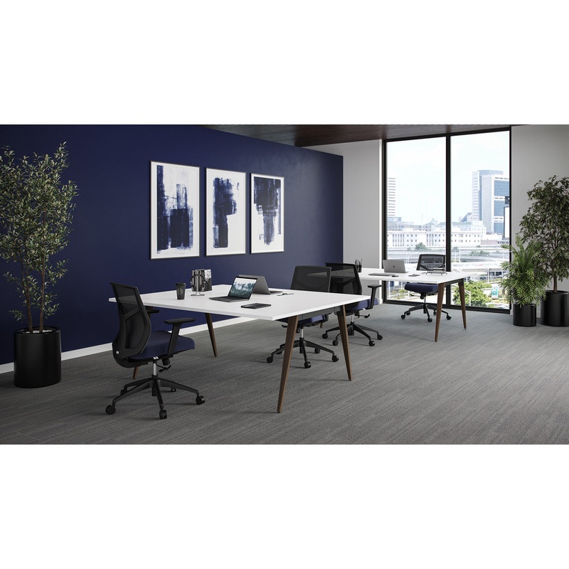 Variant 4 Person Office Desk Workstation Coastal Gray