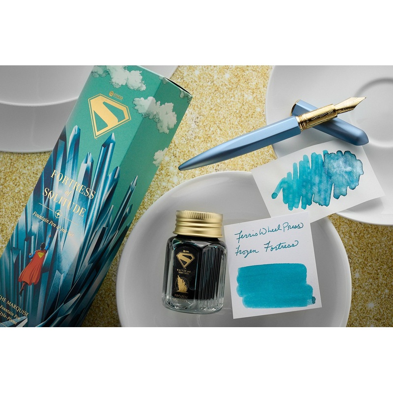 Ferris Wheel Press Superman Edition Marquise Fountain Pen & Ink Set – Fortress of Solitude Medium