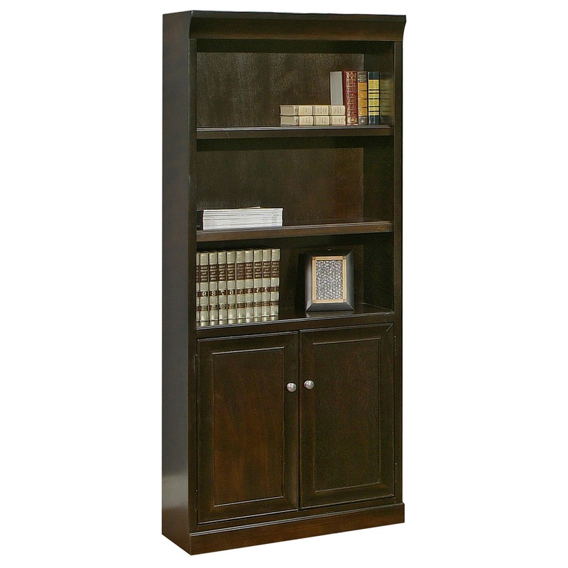 Markle 5 Shelf Bookcase with Doors Rich Espresso