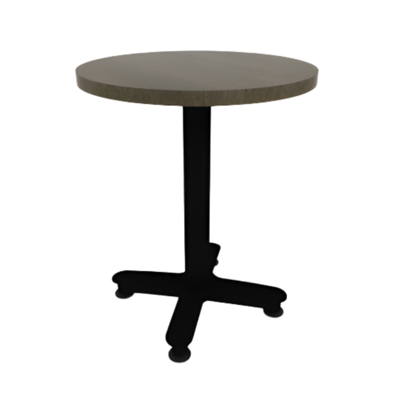Proof 24″ Dia Round Pedestal Cafe Table with Arched Base Solid Wood Top