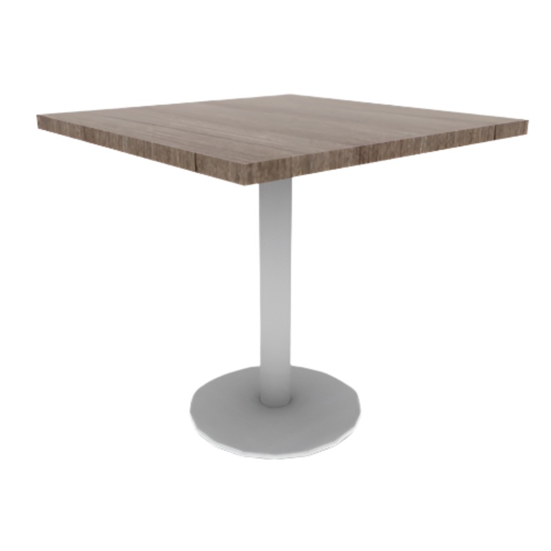 Proof 30″ Square Pedestal Cafe Table with Cast Iron Round Base TFL Top 3MM PVC Edge
