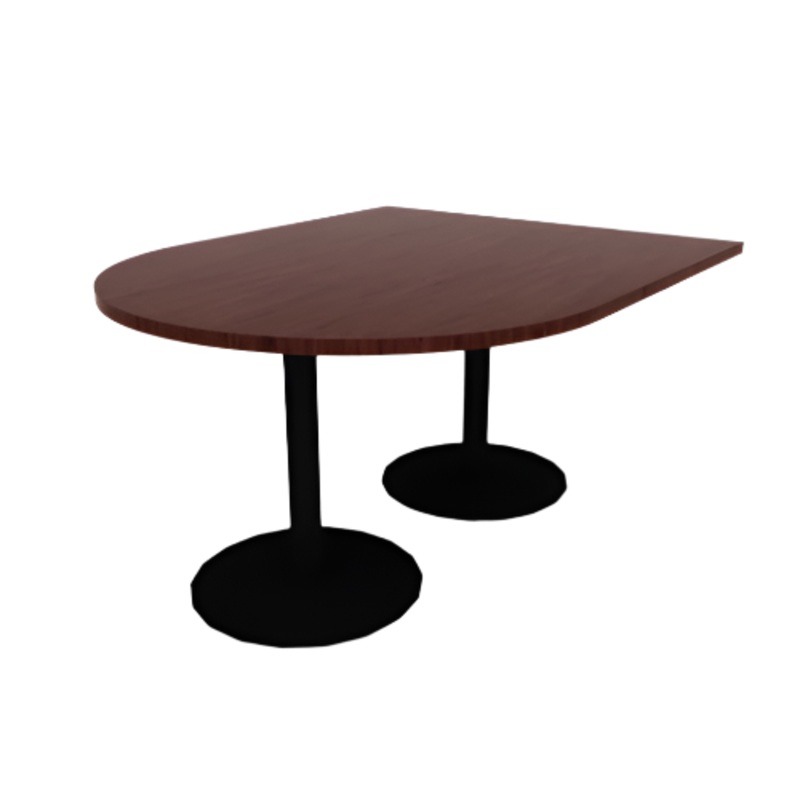 Proof 48″ x 60″ Horseshoe Pedestal Cafe Table with Cast Iron Round Base Pair HPL Top
