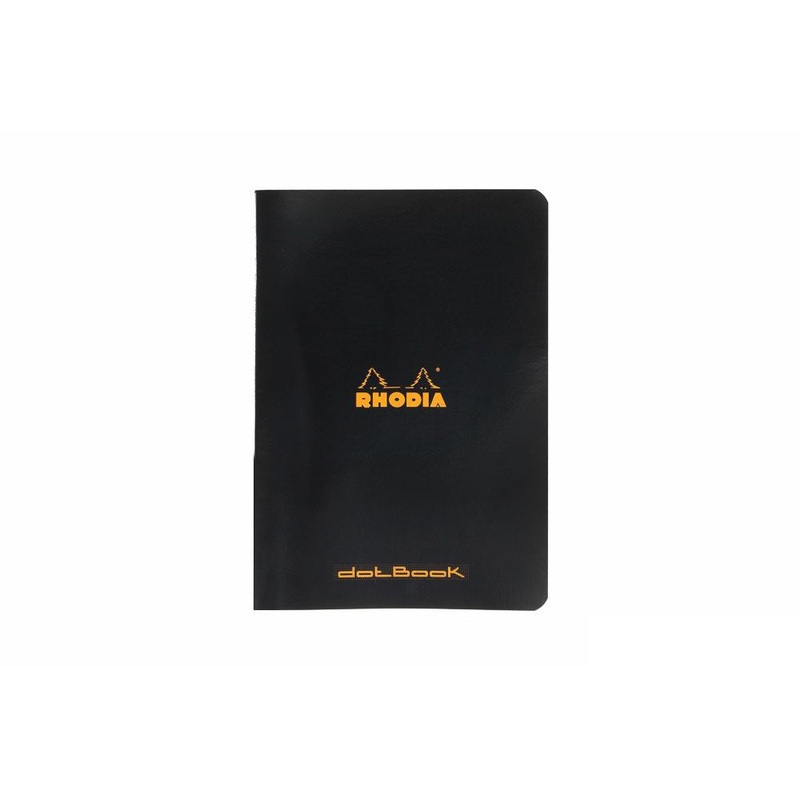 Rhodia Classic Side Staplebound A5 Notebook – Black, Dot Grid