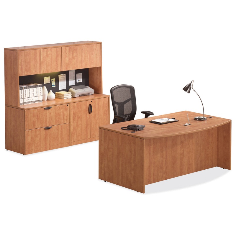 OS Laminate Executive Office Furniture – Bow Front Desk, Drawer, Storage Cabinet & Hutch Arcadia White