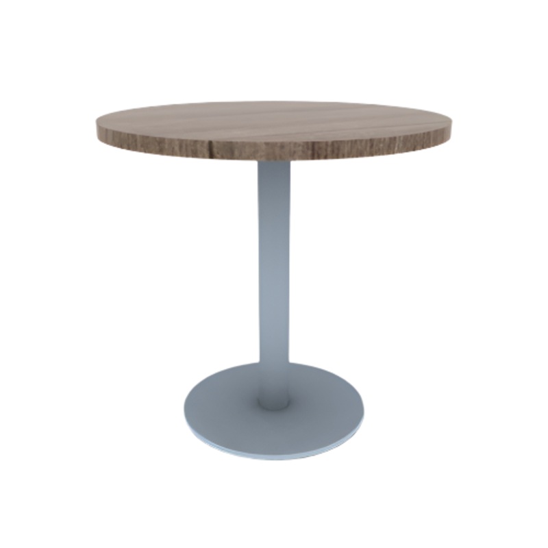 Proof 30″ Dia Round Pedestal Cafe Table with Round Stainless Steel Base TFL Top 3MM PVC Edge
