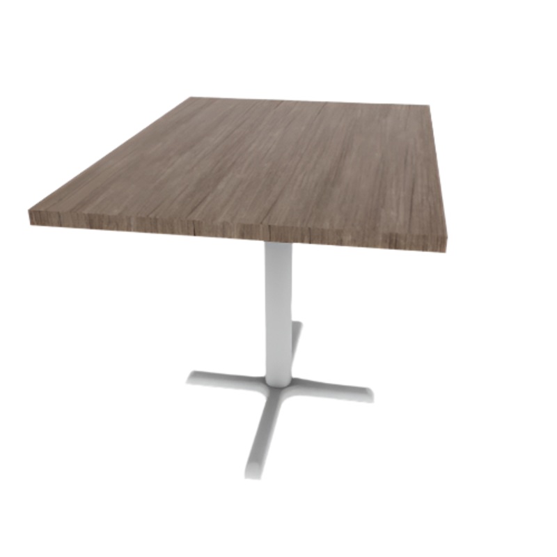 Proof 30″ x 42″ Rectangle Pedestal Cafe Table with Straight T-Legs Pair HPL Top 3MM PVC Edge