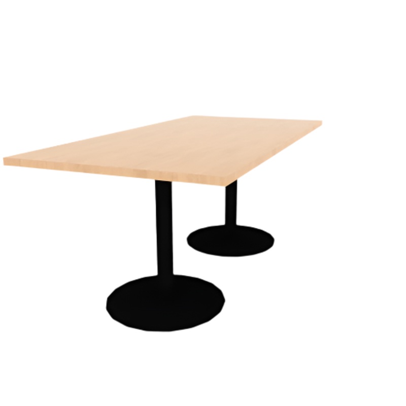 Proof 36″ x 72″ Rectangle Pedestal Cafe Table with Round Base Pair TFL Top