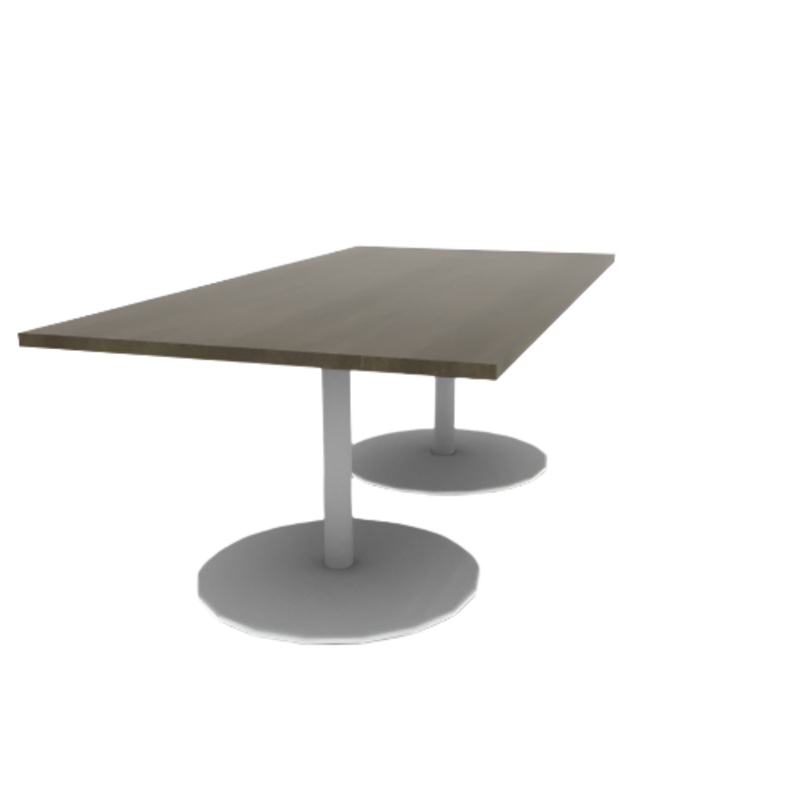 Proof 42″ x 84″ Rectangle Pedestal Cafe Table with Round Base Pair Solid Wood Top