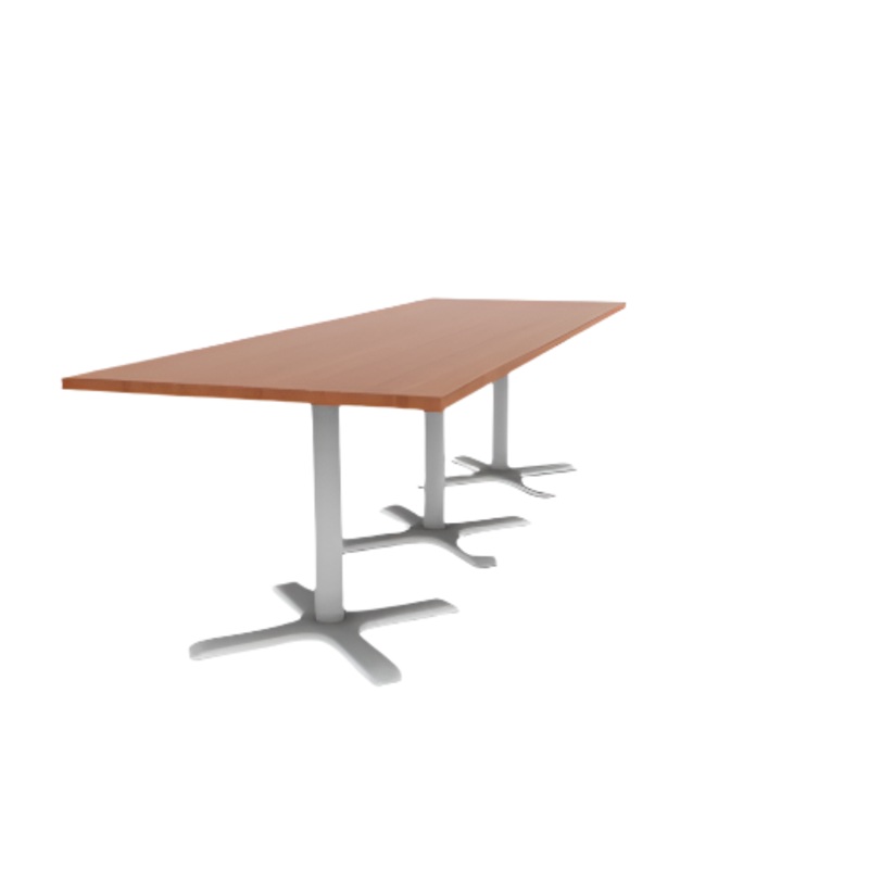 Proof 30″ x 108″ Rectangle Pedestal Cafe Table with X-Base Set of 3 HPL Top