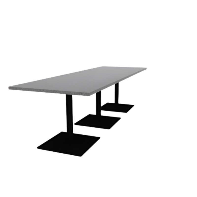 Proof 36″ x 108″ Rectangle Pedestal Cafe Table with Square Steel Base Set of 3 HPL Top
