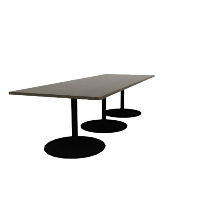 Proof 42″ x 120″ Rectangle Pedestal Cafe Table with Round Base Set of 3 Solid Wood Top