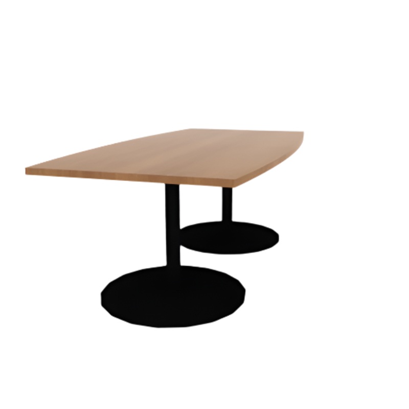 Proof 42″ x 84″ Boat Pedestal Cafe Table with Cast Iron Round Base Pair HPL Top 3MM PVC Edge