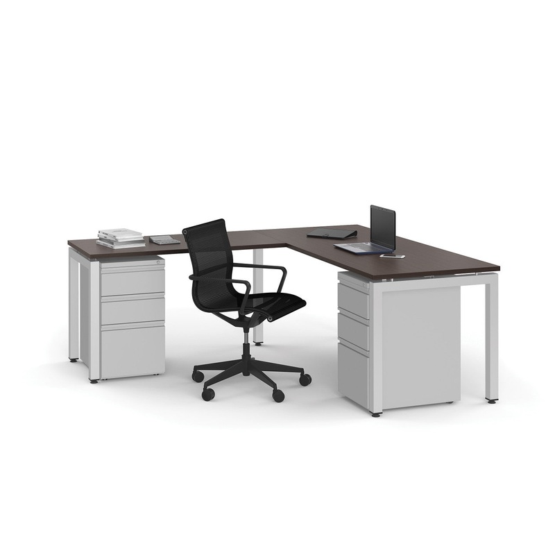 Variant L Shaped Desk with Storage Drawer Arcadia White