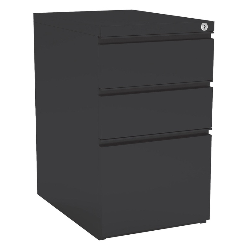OS 3 Drawer Metal File and Dual Box Pedestal – 22″D Charcoal