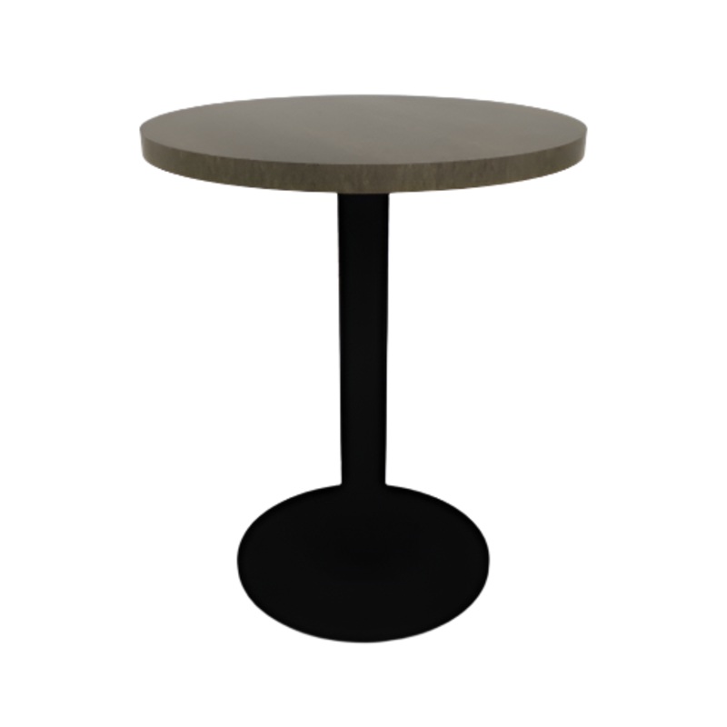 Proof 24″ Dia Round Pedestal Cafe Table with Round Steel Base Solid Wood Top