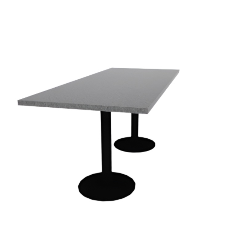 Proof 30″ x 72″ Rectangle Pedestal Cafe Table with Round Base Pair HPL Top