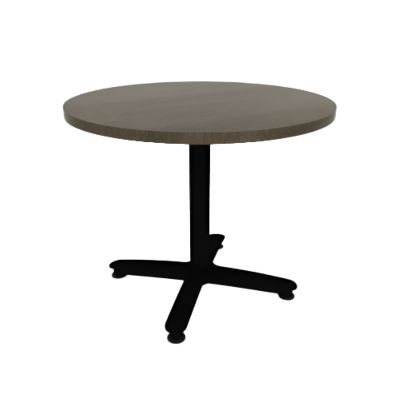 Proof 36″ Dia Round Pedestal Cafe Table with Arched Base Solid Wood Top