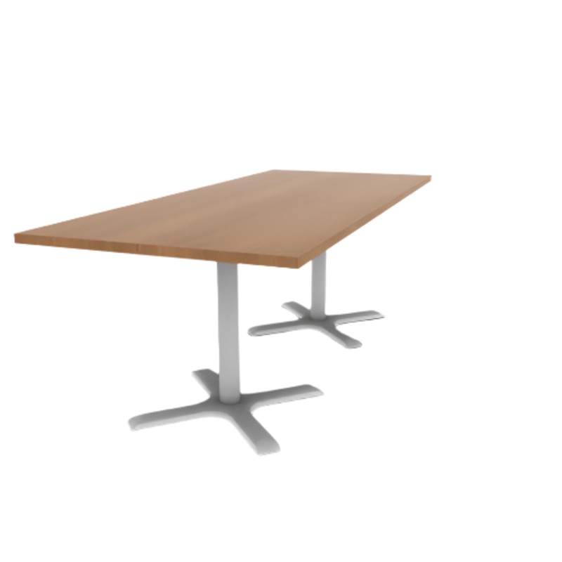 Proof 36″ x 84″ Rectangle Pedestal Cafe Table with X-Base Pair HPL Top