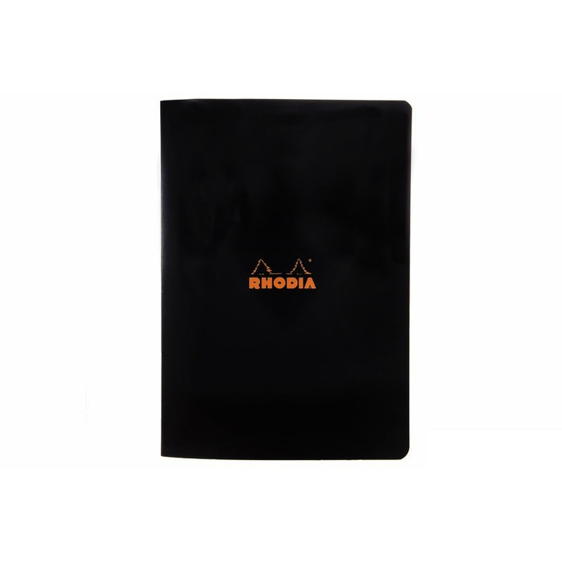 Rhodia Classic Side Staplebound A4 Notebook – Black, Lined