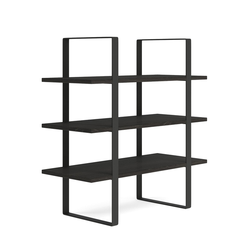 Palisades 38″H Open Bookcase Hutch Gauntlet Gray Graphite