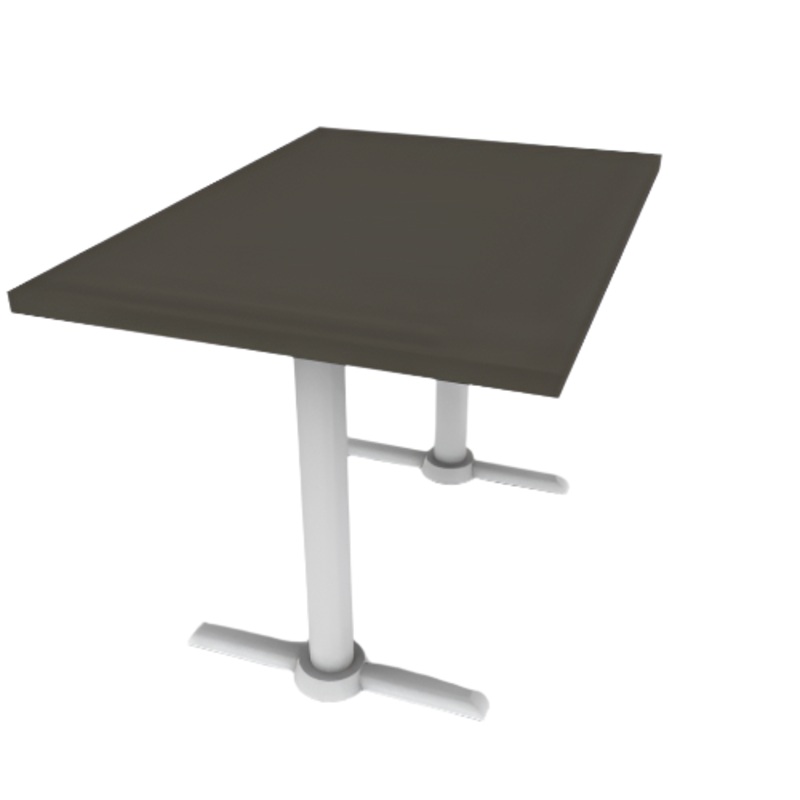 Proof 30″ x 42″ Rectangle Pedestal Cafe Table with X-Style Base HPL Top 3MM PVC Edge