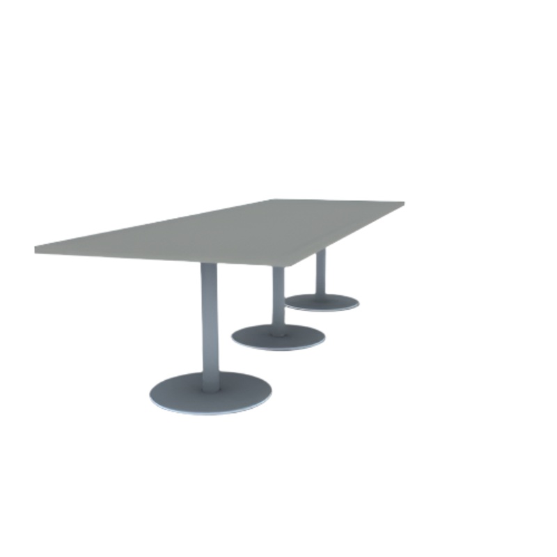 Proof 42″ x 120″ Rectangle Pedestal Cafe Table with Round Stainless Steel Base Set of 3 HPL Top