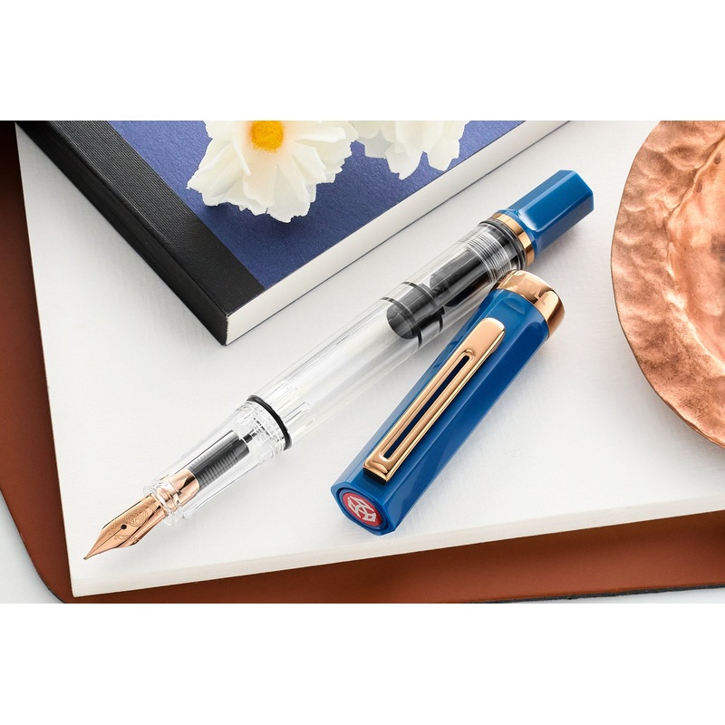 TWSBI ECO Fountain Pen – Indigo Blue w/ Bronze Trim Extra-Fine
