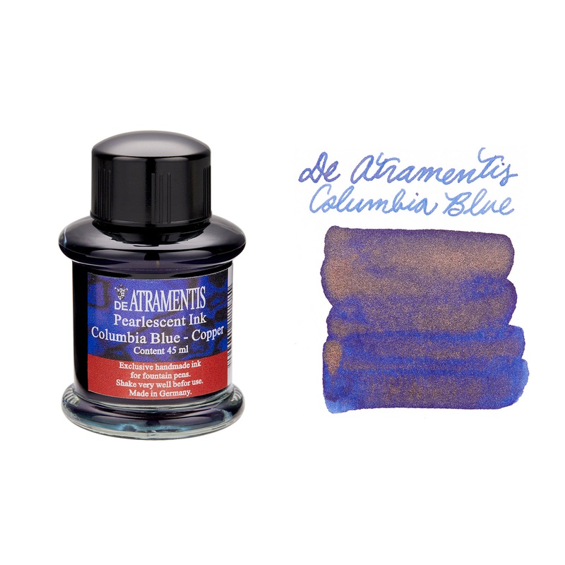 De Atramentis Pearlescent Columbia Blue-Copper – 45ml Bottled Ink