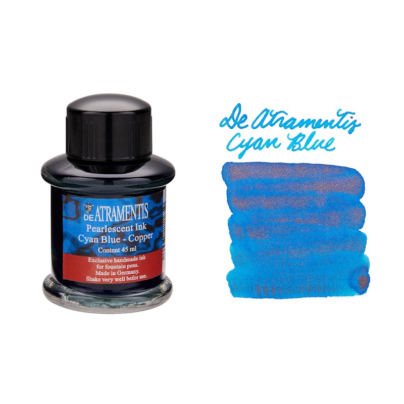 De Atramentis Pearlescent Cyan Blue-Copper – 45ml Bottled Ink