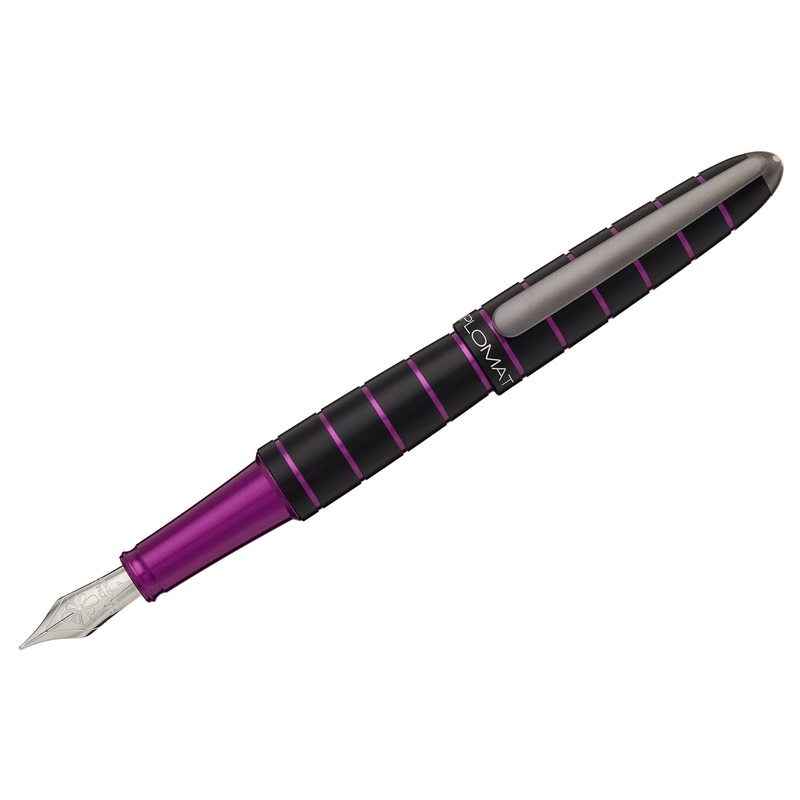 Diplomat Elox Fountain Pen – Ring Black/Purple Extra-Fine