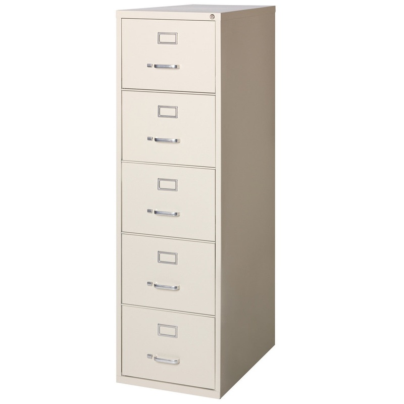 OS Steel 26.5″ Deep, Letter 5 Drawer Vertical File Cabinet Black