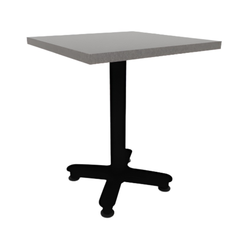 Proof 24″ Square Pedestal Cafe Table with Cast Iron Arched Base HPL Top