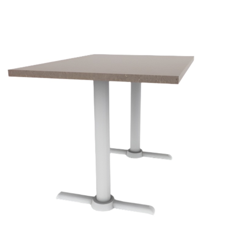 Proof 30″ x 42″ Rectangle Pedestal Cafe Table with X-Style Base HPL Top Knife Edge
