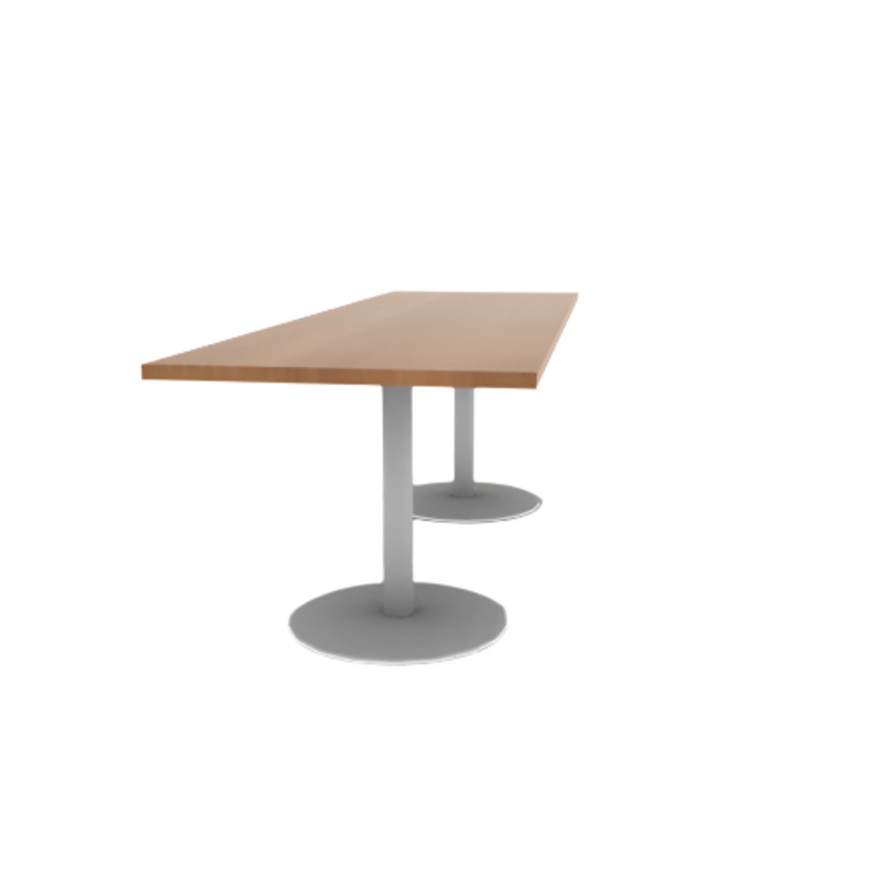 Proof 30″ x 96″ Rectangle Pedestal Cafe Table with Round Base Pair HPL Top