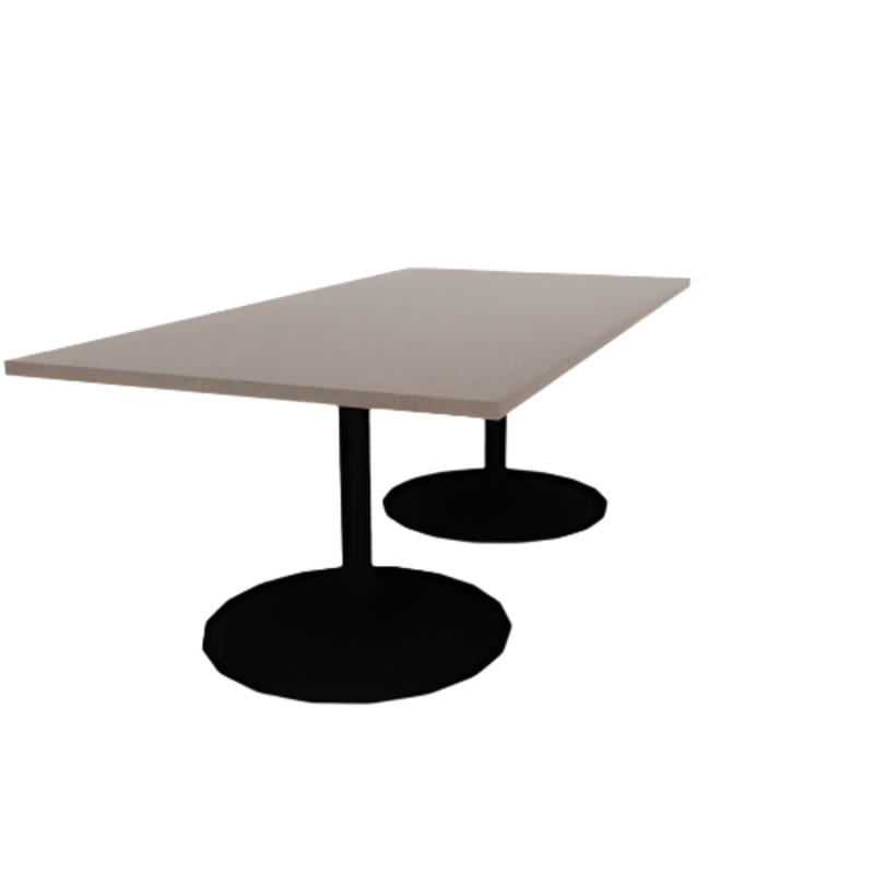 Proof 42″ x 84″ Rectangle Pedestal Cafe Table with Round Base Pair HPL Top