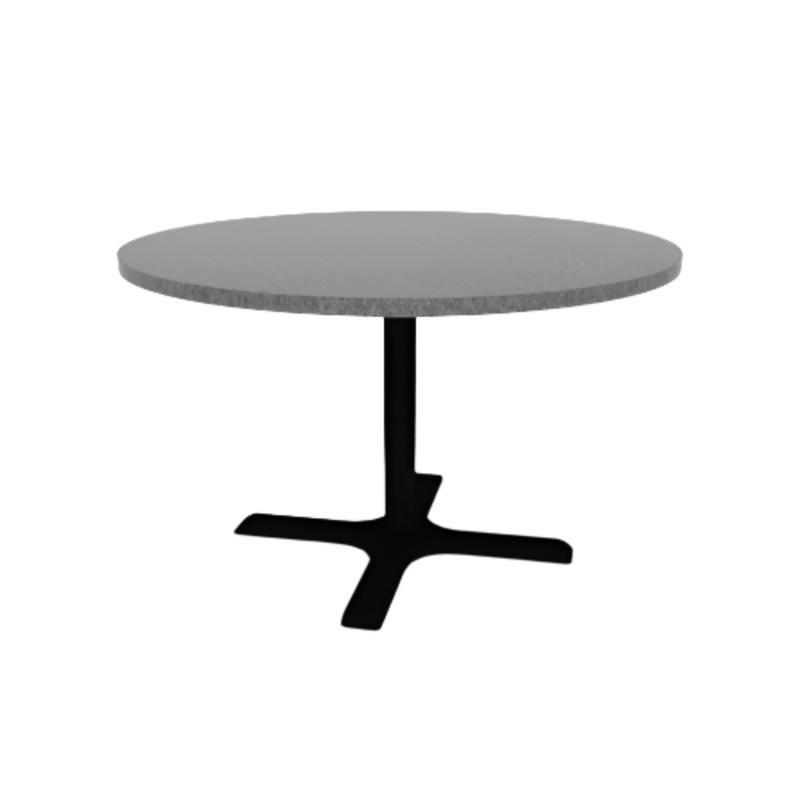Proof 48″ Dia Round Pedestal Cafe Table with Cast Iron Round Base HPL Top