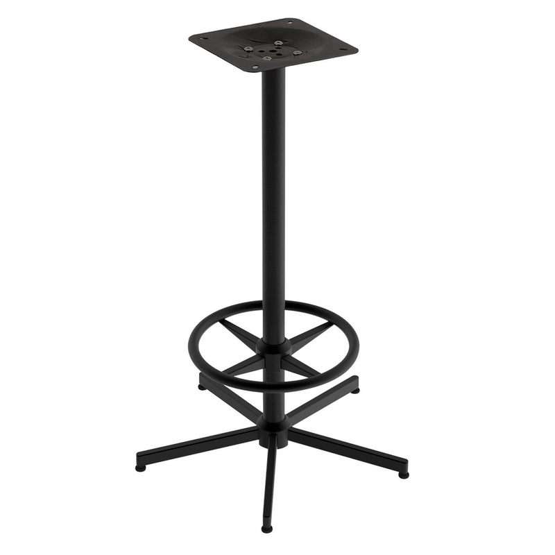 Robust Outdoor Cafe Height X Table Base with Footring Black
