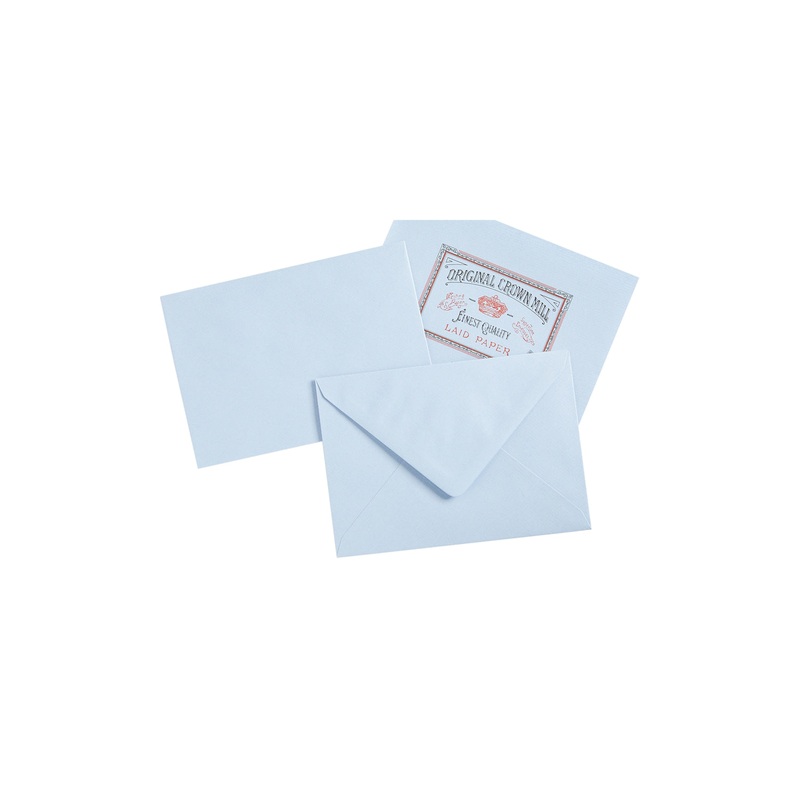 Original Crown Mill Classic Laid Small Envelopes – Light Blue