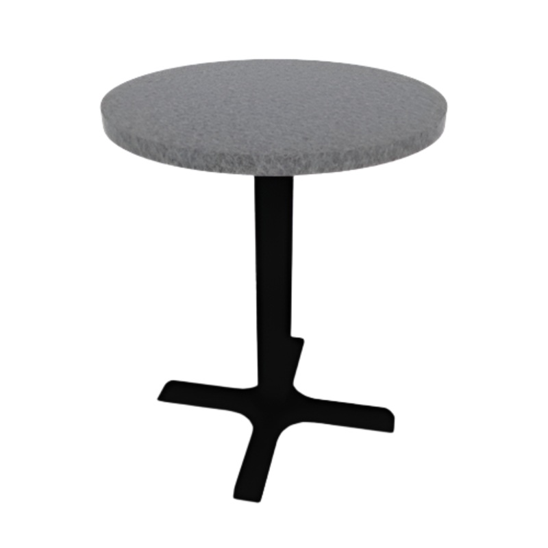 Proof 24″ Round Pedestal Cafe Table with Cast Iron X-Base Pair HPL Top