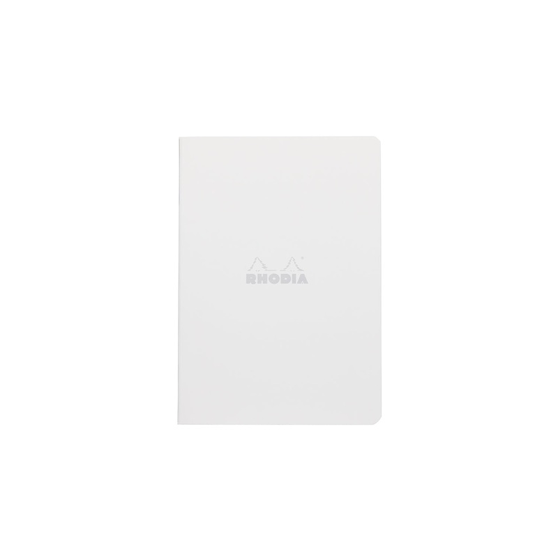 Rhodia Classic Side Staplebound A5 Notebook – Ice White, Lined