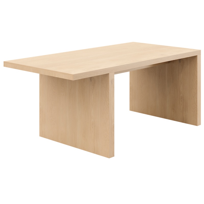 Loci 42″D x 84″W x 30″H Luxury Wood Single Overhang Collaborative Table