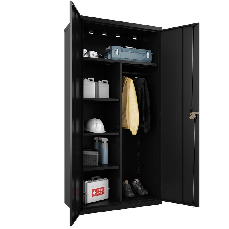 OS Steel Combo Wardrobe Black