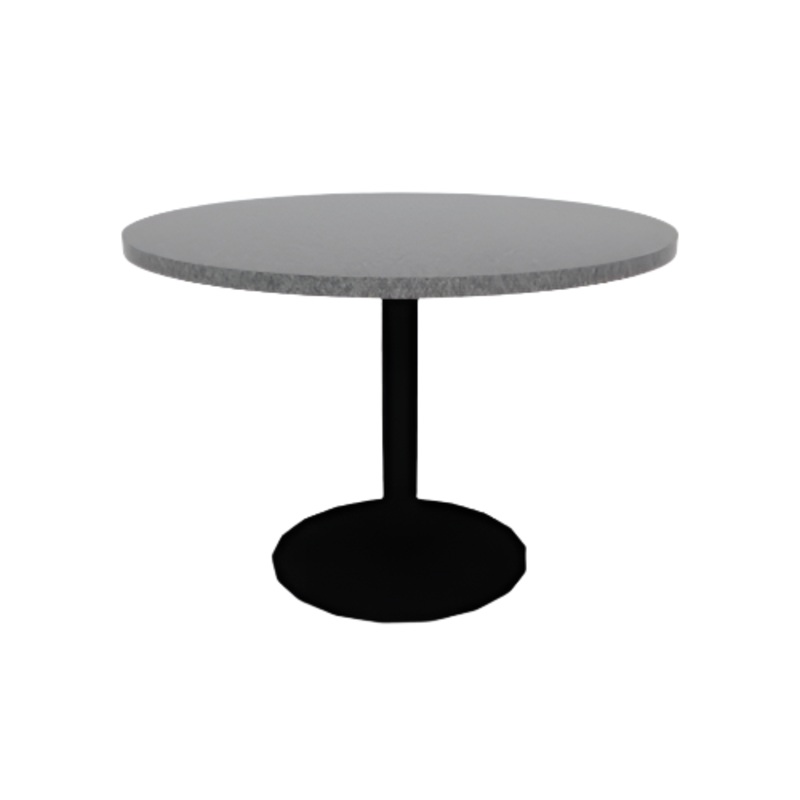 Proof 42″ Dia Round Pedestal Cafe Table with Cast Iron Round Base HPL Top