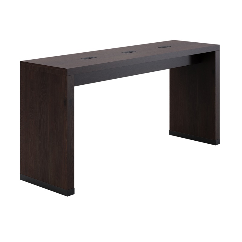 Loci 24″D x 84″W x 41″H Stained Wood Collaborative Standing Table