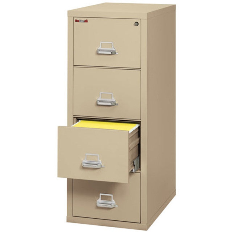 OS 4 Drawer Vertical Letter File Cabinet – 25″ Deep Black
