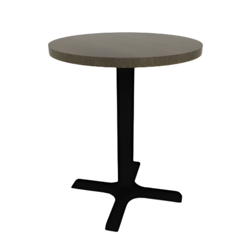 Proof 24″ Dia Round Pedestal Cafe Table with X-Base Solid Wood Top