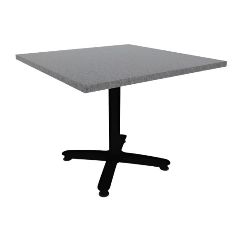 Proof 36″ Square Pedestal Cafe Table with Cast Iron Arched Base HPL Top