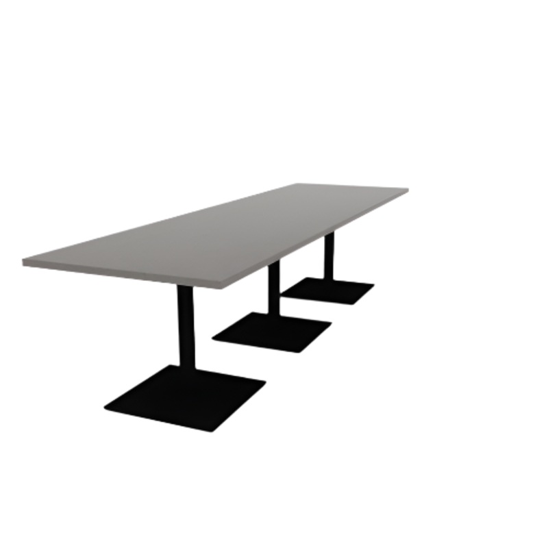 Proof 36″ x 120″ Rectangle Pedestal Cafe Table with Square Steel Base Set of 3 HPL Top